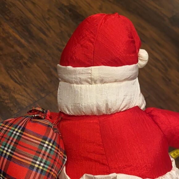 VINTAGE 1993 GIBSON GREETINGS NYLON SANTA CLAUS CHRISTMAS STUFFED ANIMAL PLUSH - Picture 4 of 9